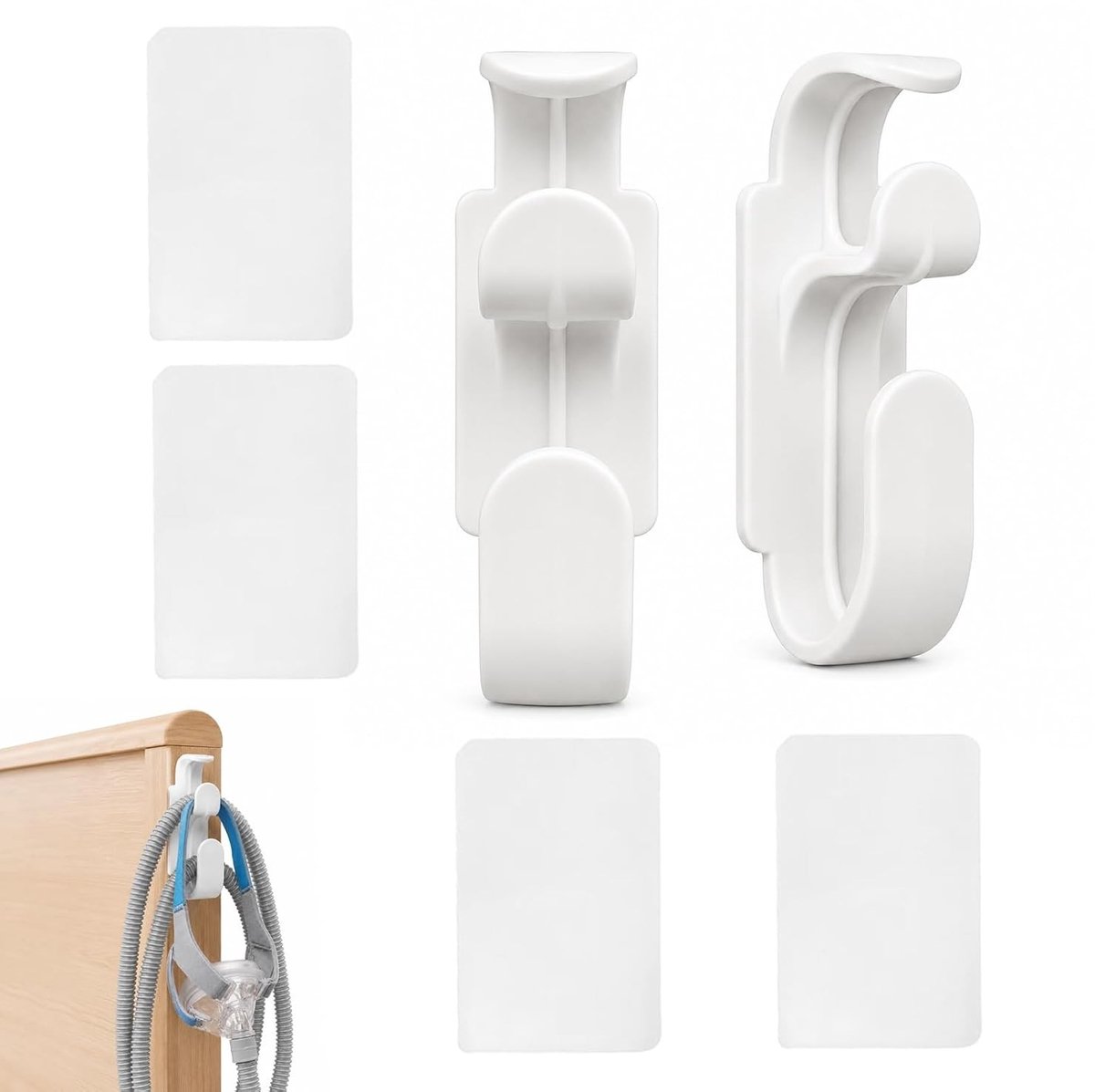 Slanghouders set van 2, slangorganizer met geïntegreerd frame en rubberen pads voor slaapapneupatiënten, voorkomt klitten in de slaapkamer en biedt gemak en comfort