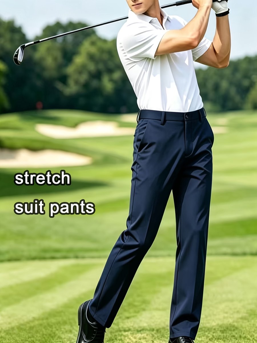 Currero Comfortabel Golfbroek Heren Golfkleding Nette Pantalon Mannen Broek Outfit Chino Donkerrood