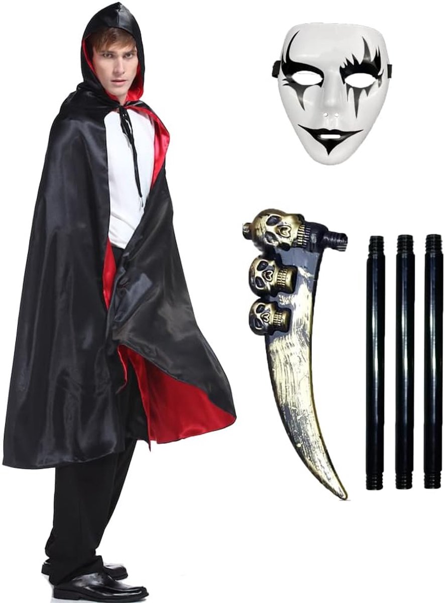 Rood Omkeerbare Dress Up Goth Duivel Piraat Vampier Demon Mantel Voor Halloween Party Pasen Kerst Kinderen Kids