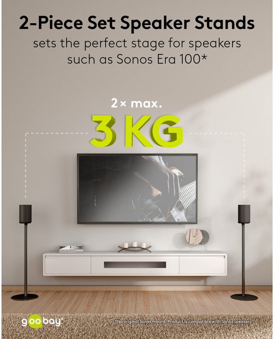 Goobay Luidspreker standaard Modern Era 1 Base, compatibel met de Sonos Era 100, zwart — afbeelding 3