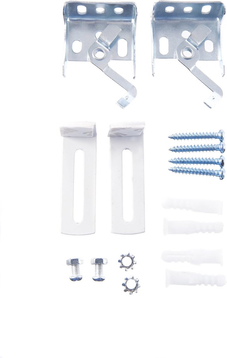 Klemdragers en toebehoren montageset voor Klemmfix honingraatplissé, plastic, wit, 3 x 5 x 5 cm