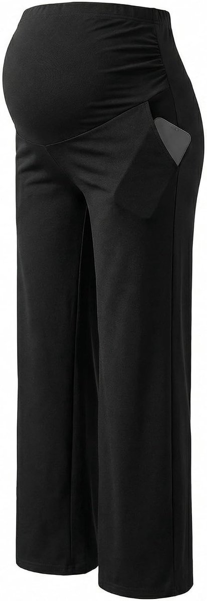 Zwangerschapsbroek met wijde pijpen voor dames, comfortabele loungebroek voor zwangere vrouwen