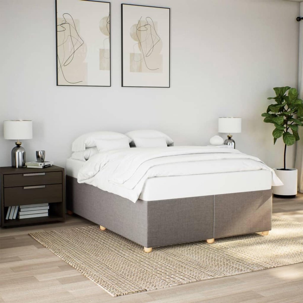 Bedframe met lattenbodem taupe 160x200 cm