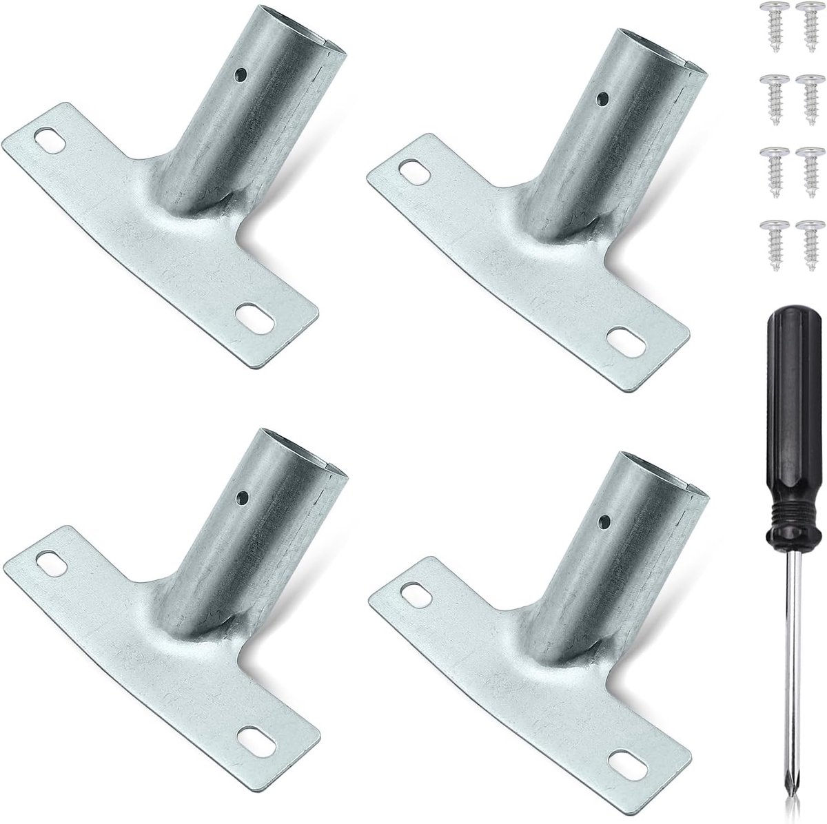 steelhouder, 4 stuks bezemsteelhouder, steelhouder voor bezemstels tot ø 25 mm, bezemsteelhouder, set metalen steelhouders voor bezemstels met kruiskopschroevendraaier voor telescoopstang