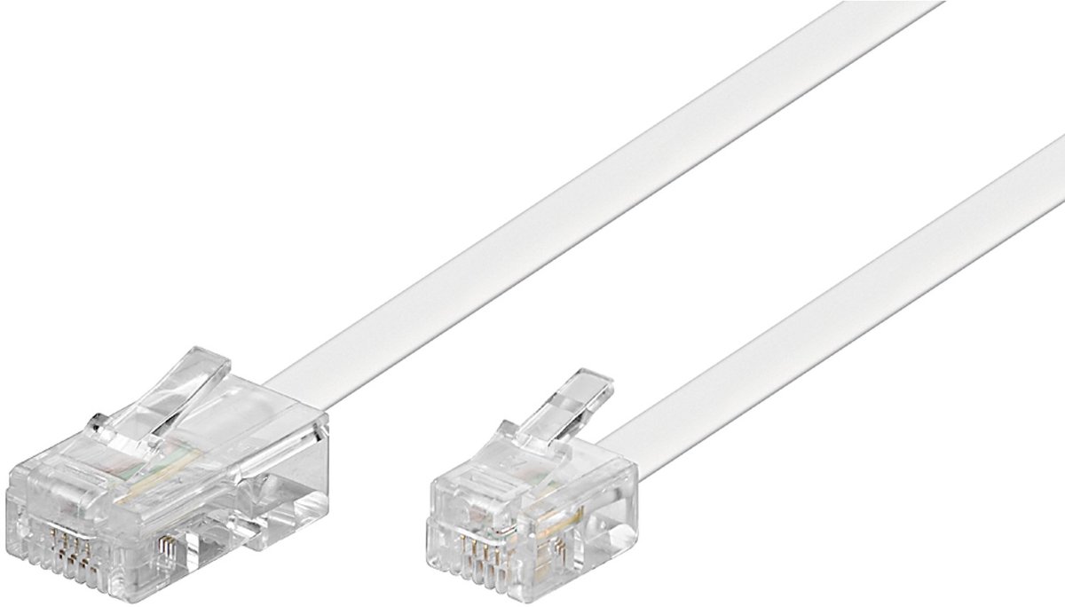 Image of Goobay Modulaire telefoonkabel, 3 m, wit, met koper beklede aluminium geleider (CCA), Modulaire telefoonkabel