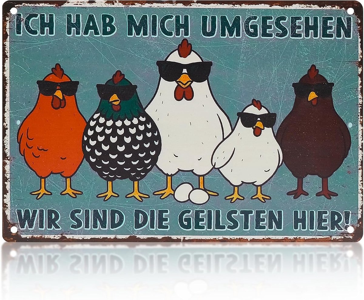 borden retro, metalen vintage bord, Ennoxwi grappige boerderijdecoratie voor kippenhok, binnenplaats, tuin, keuken, wanddecoratie, metaal, 20 x 30 cm