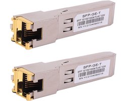 2 STKS 1000BASE-T Gigabit SFP naar RJ45 koper Ethernet Modulaire transceiver voor Cisco, Meraki, Ubiquiti,D/TP Link,Supermicro,Netgear, Broadcom, 1.25G SFP-T CAT5E/CAT6 tot 100m microtik S-RJ01