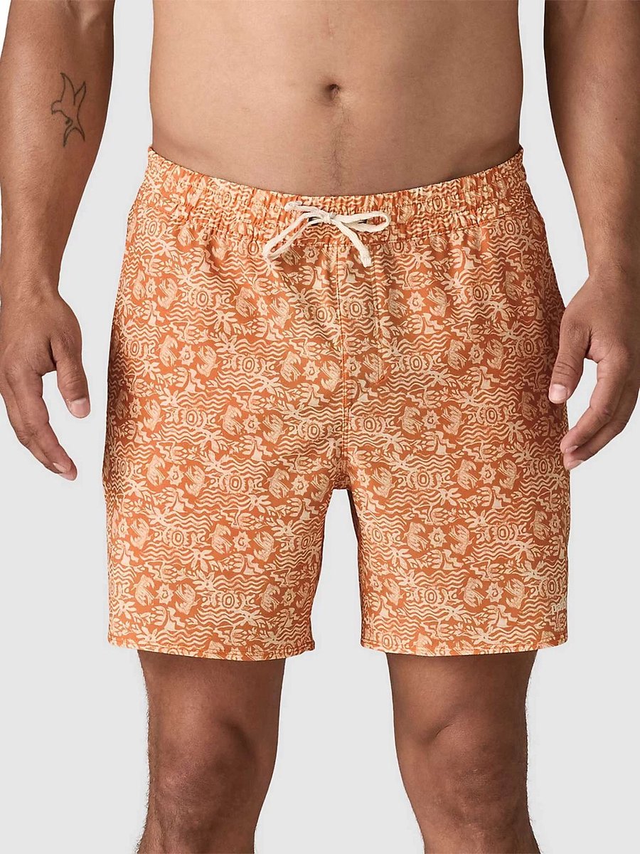 Patagonia M’ Hydropeak Volley Shorts 16 in. Zwemshorts Mountain Breeze: Sunset Oranje