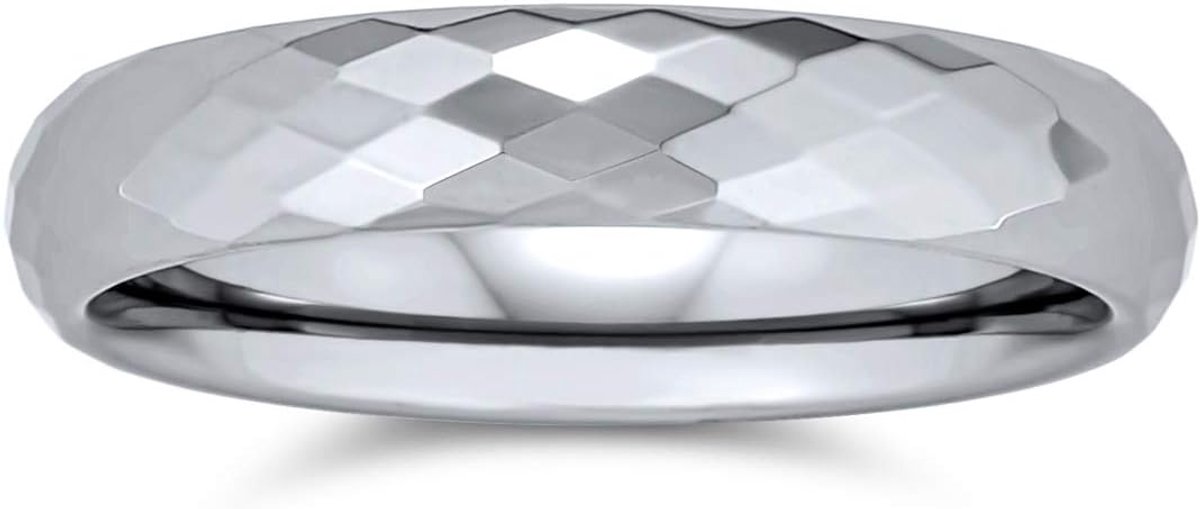 Jewelry Koppels Multi Facet Prisma Cut Titanium Trouwring Ringen Voor Mannen Voor Vrouwen Zilver Tone Comfort Fit 8 MM