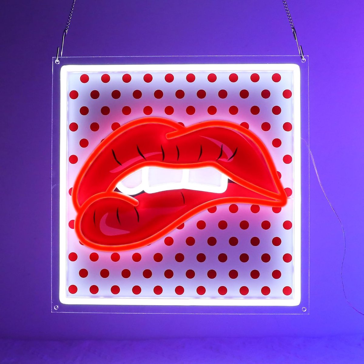 Lip neonbord, UV-print LED-lichtbord, dimbaar, coole sexy neonlichten voor slaapkamer, huismuurdecoratie, LED-borden voor bar, feest, meisjes, stijlvolle geschenken