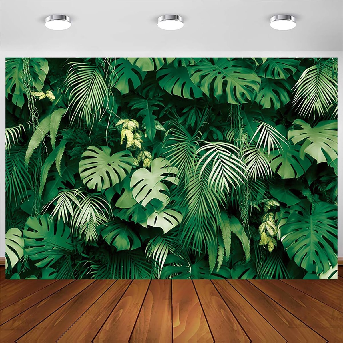 10x6.5FT Jungle Achtergrond Groen Tropisch Regenwoud Palm Bladeren Plant Fotografie Achtergrond Outdoor Kinderen Volwassen Familie Feestdecoraties Banner Fotocabine Rekwisieten
