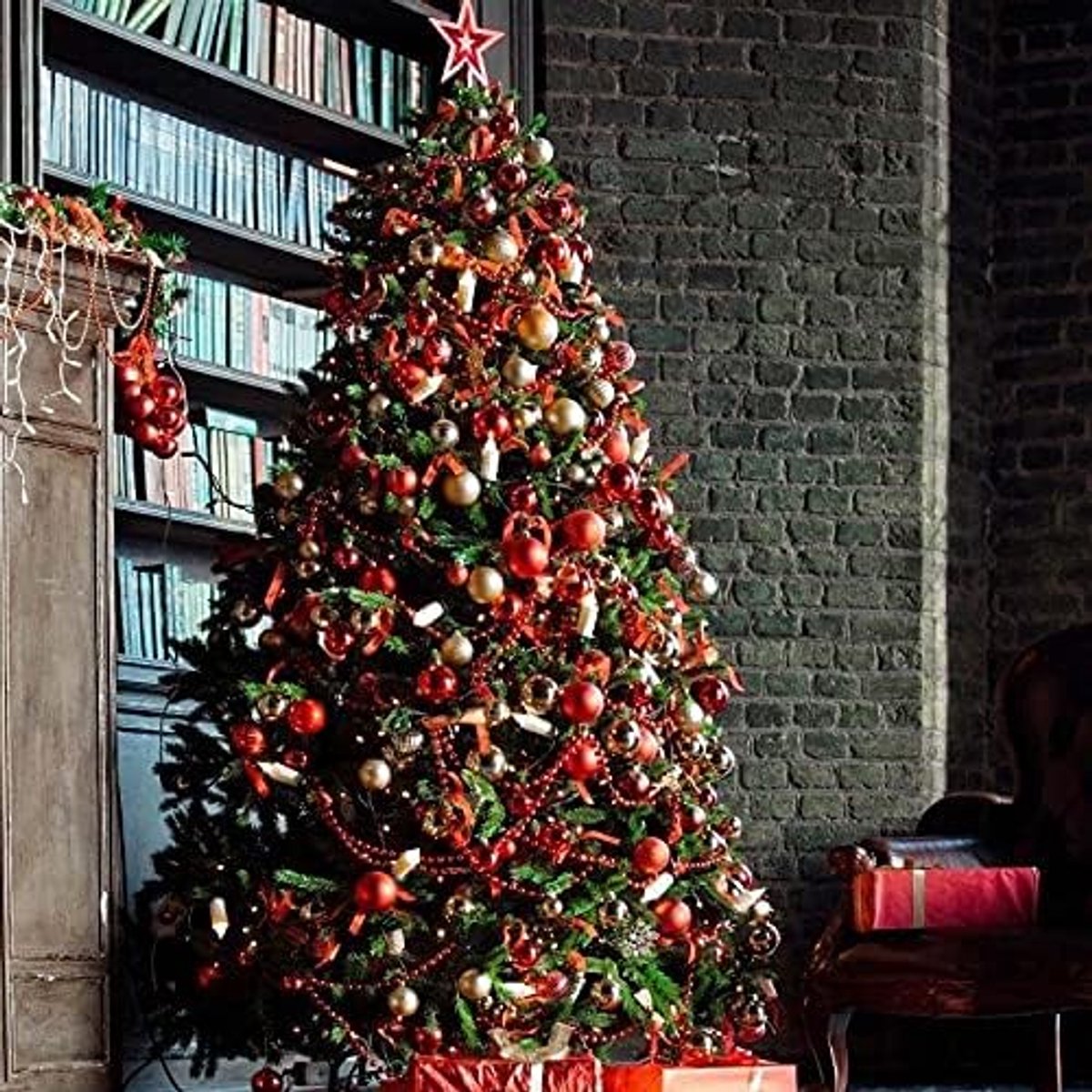 Kerstboom Kunstkerstboom 36 stks Rose Gold Plastic Christmas Balls Ornament 4 CM Hang Hanger Ball Indoor Nieuwjaar Xmas Tree Decor Thuis Kerstdecoratie (Color : O13)