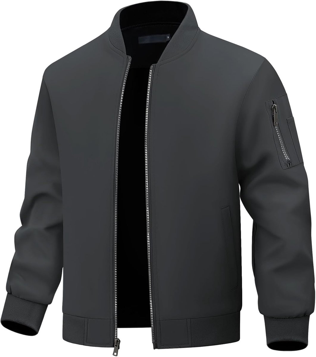 Bomberjack voor heren, casual, lichtgewicht, windjack, opstaande kraag, buitenkleding, lente, herfst, sportwear
