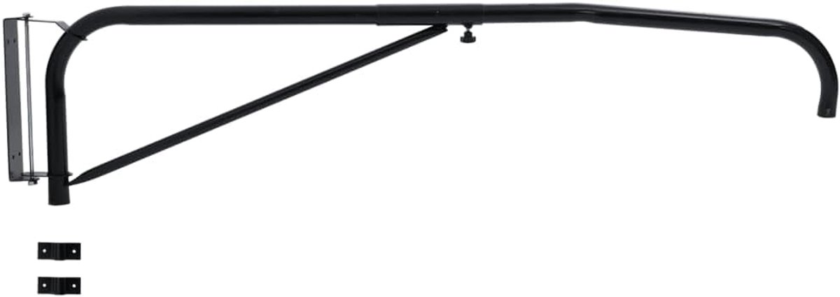 Wandmontage staal zwart 166x8x38cm paardenverzorging