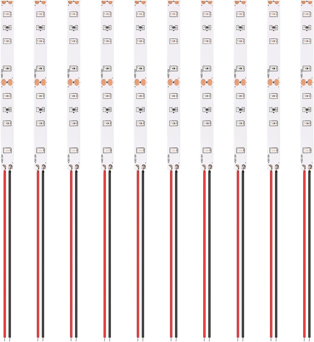 10 Stuks 100mm 12V - 18V Voorbedrade Strip, 2835 SMD LED Modelspoor LED-verlichting, LED-lamp Zelfklevend Flexibel, Rood