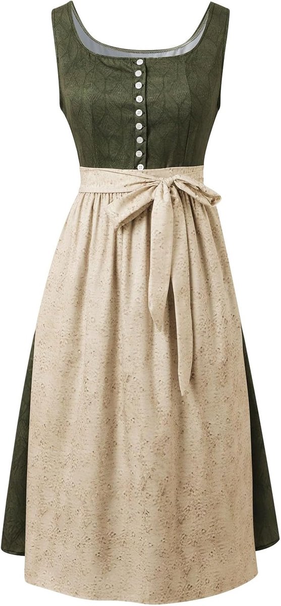 Dirndl dames klederdrachtjurk met schort - feestelijke Oktoberfest Dirndl, Wiesn jurk met blouse, traditionele klederdrachtdirndl, carnaval, maat 34-44