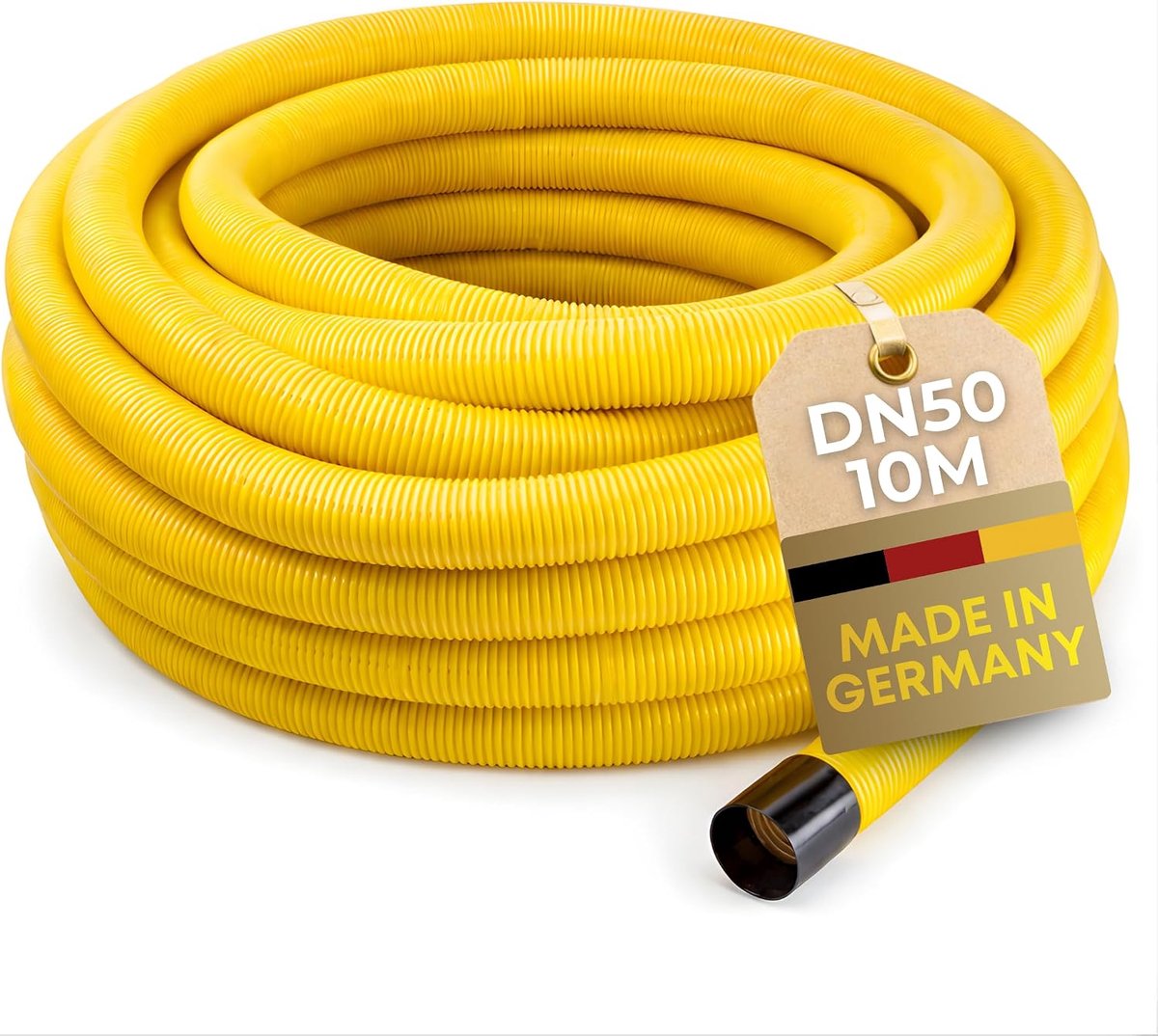 Drainagebuis DN50 10 m flexibel en geperforeerd - PVC sikkelbuis gegolfd en sleuf - beschermt tegen waterophoping in de tuin en op de fundering