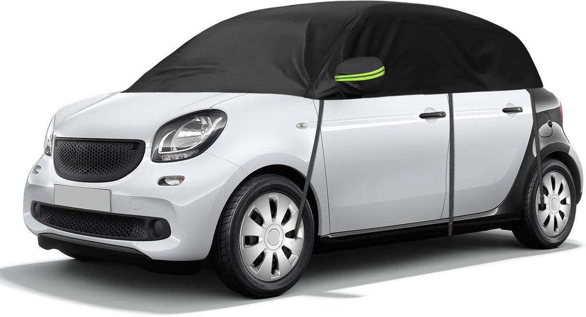 Hoes, waterdicht, geschikt voor Smart Forfour 2014-2021, ademend, autozeil, regen, zon, sneeuw, auto, afdekzeil, zwart
