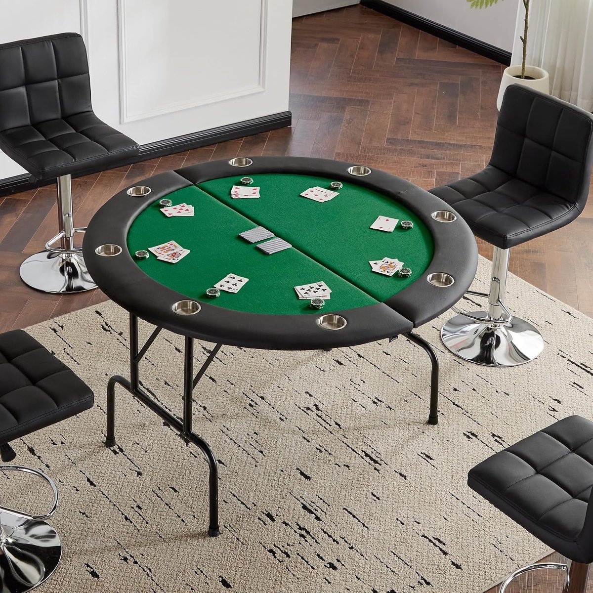 Pokertafel Rond 120 cm, Opvouwbaar, Groen