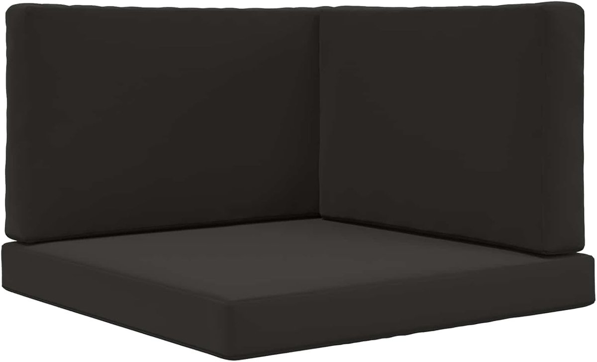 Bankkussen, polyester, zwart, 3 stuks, outdoor zitkussens met ondersteunende schuimvulling, modern zitkussen voor tuin, terras, balkon, onderhoudsvriendelijk polyesterweefsel
