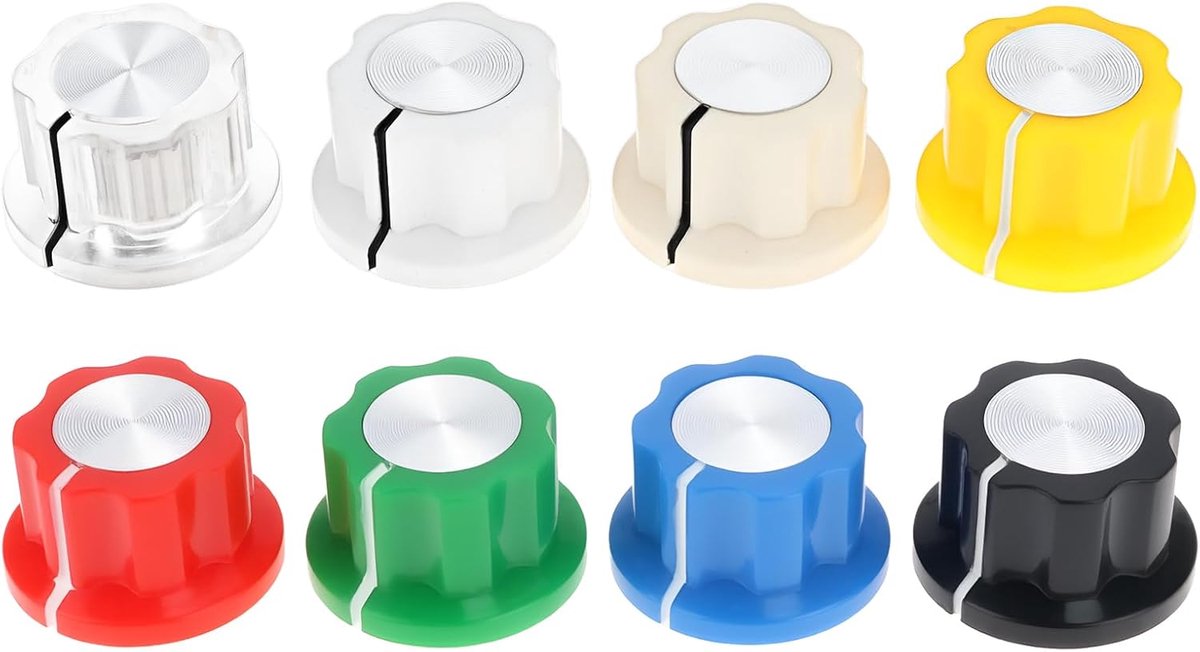 8 stuks 1/4" As Potentiometers Potentiometer Knop 6,35mm Compatibel met BOSS Stijl Gitaar Effect Pedaal