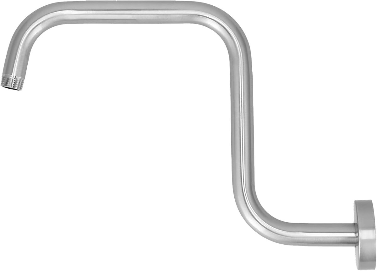 Douche Arm Pijp, 13in S-Vorm Rvs Douchekop Verlengarm Lange Zwanenhals Curve Douchekop Riser Beugel Badkamerbenodigdheden(C)
