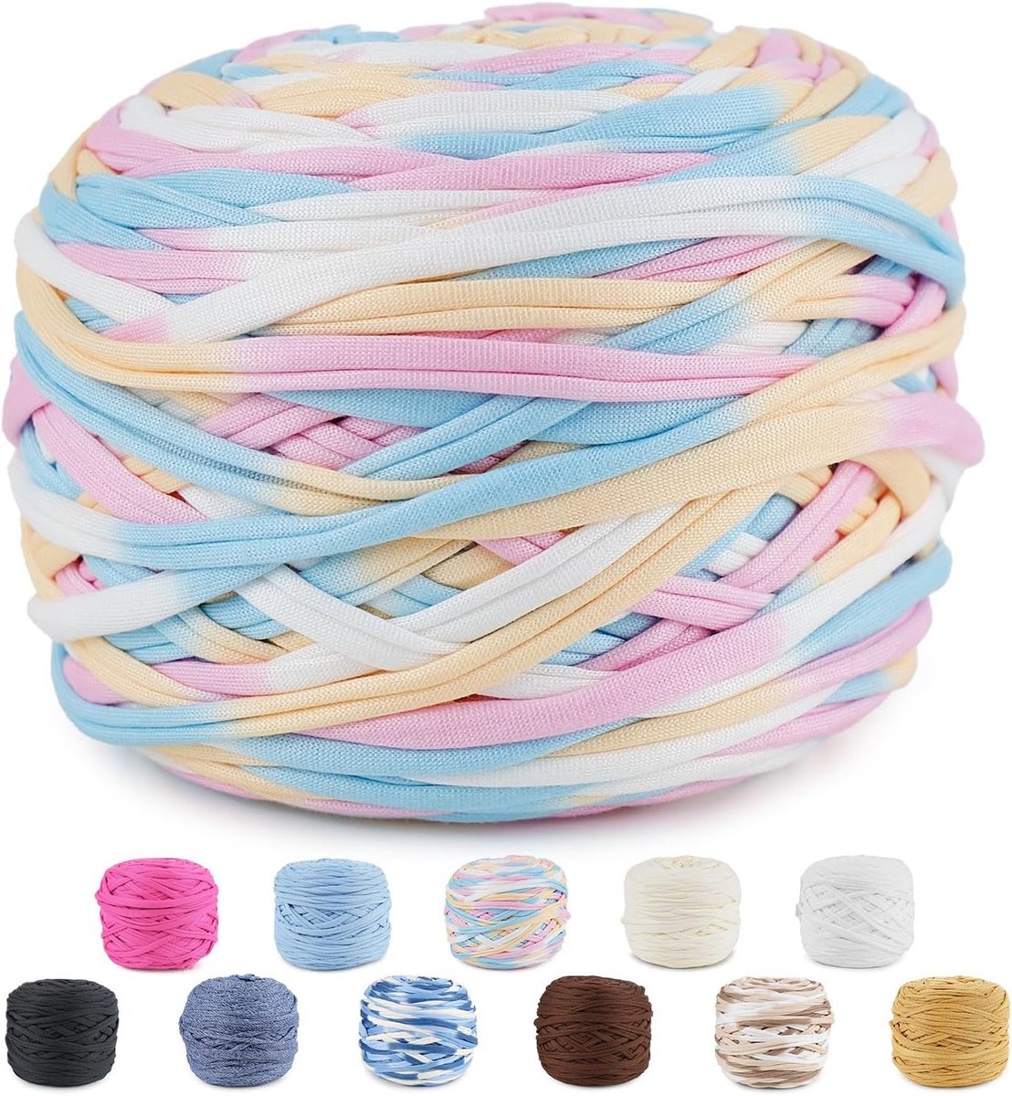 Riem voor haakzakken, 285 g/100 m garen voor haakzakken, koord voor tassen, manden, tapijten, knutselen, decoratie, handwerk (regenboog)