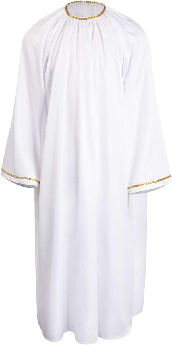 wit, cosplay, cape, mantel, angel, demonenkostuum, middeleeuws, monniken, priesterkostuum, lange robe, renaissance, Halloween, carnaval, outfit