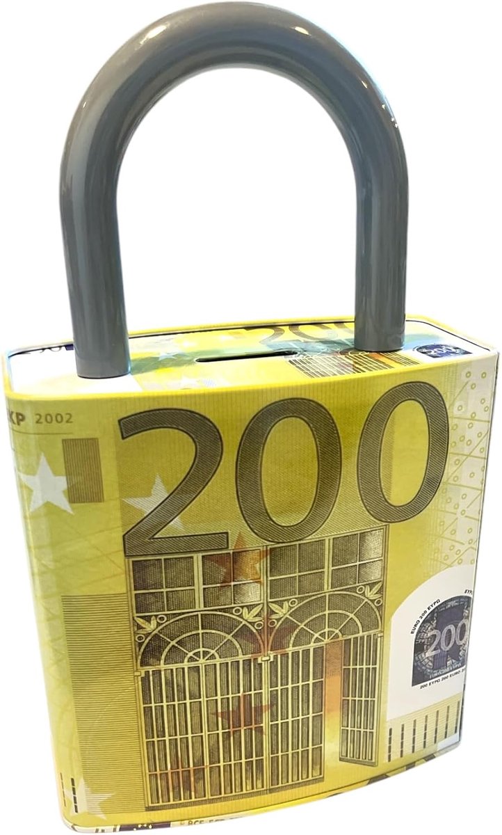 Spaarpot, origineel cijferslot, XL 100 euro, 200 euro, spaarpot voor kinderen, doos groot XXL 16 x 27 cm (200 euro)
