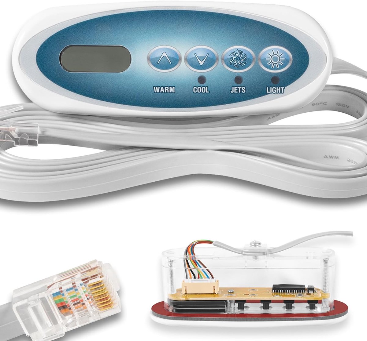 Bedieningspaneel, vervanging met led-display, 4-toetsen Whirlpool-bedieningspaneel voor Balboa VL200 Heat Jacket Systemen