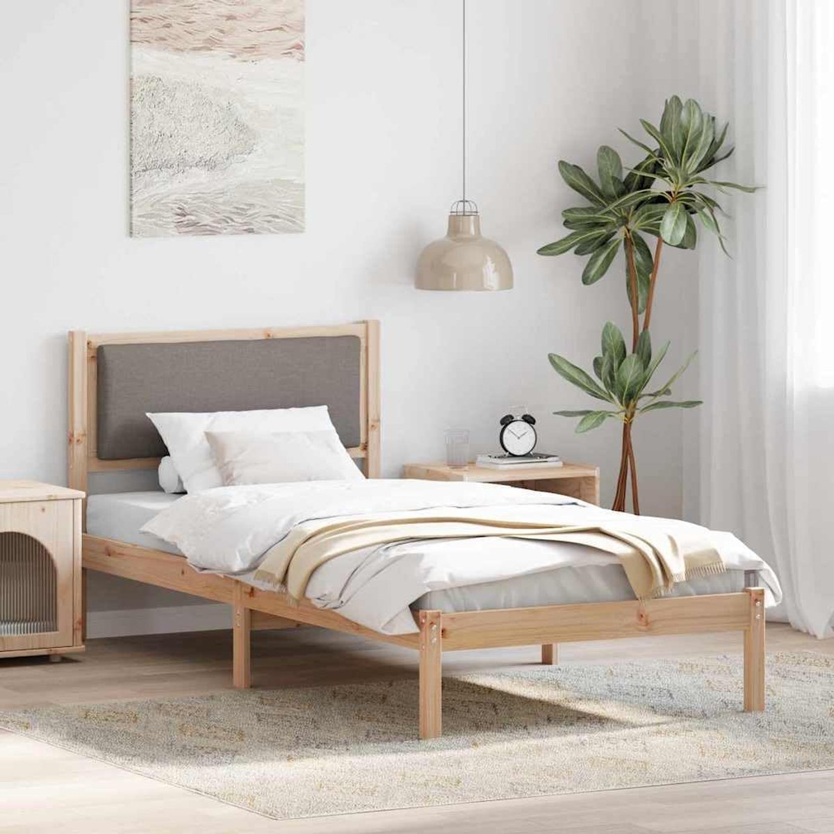 Grenenhout Modern slaapkamer Taupe 100x200 cm