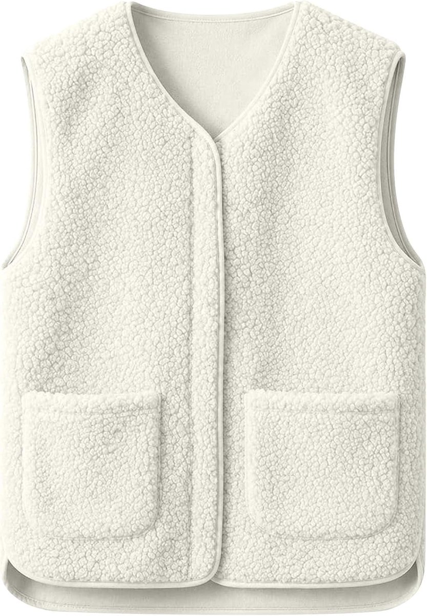Teddy fleece vest dames teddyvesten herfst winter fleece vest casual teddy vest mouwloos pluche vest teddyfleece damesvesten licht pluche vest warm teddyvest effen ritsen