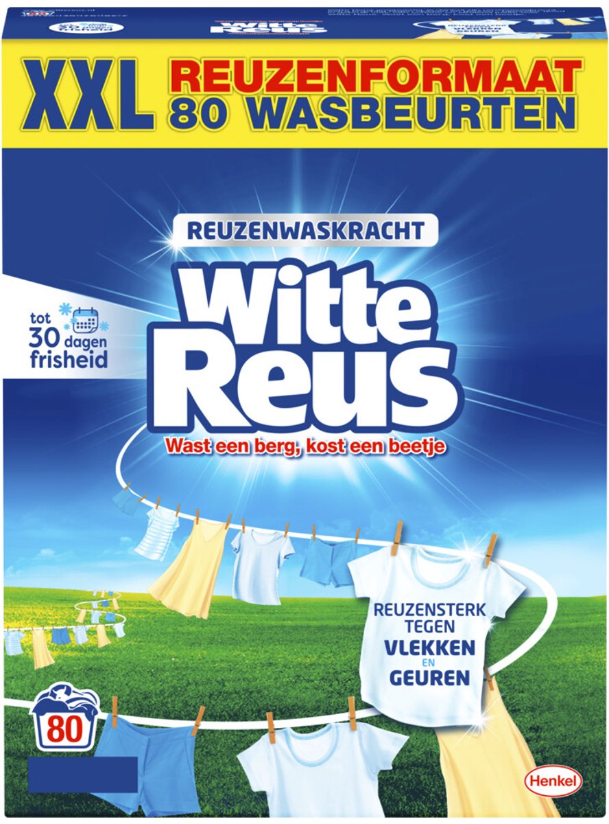 Witte Reus Wasmiddel Poeder 80 Wasbeurten 4 kg