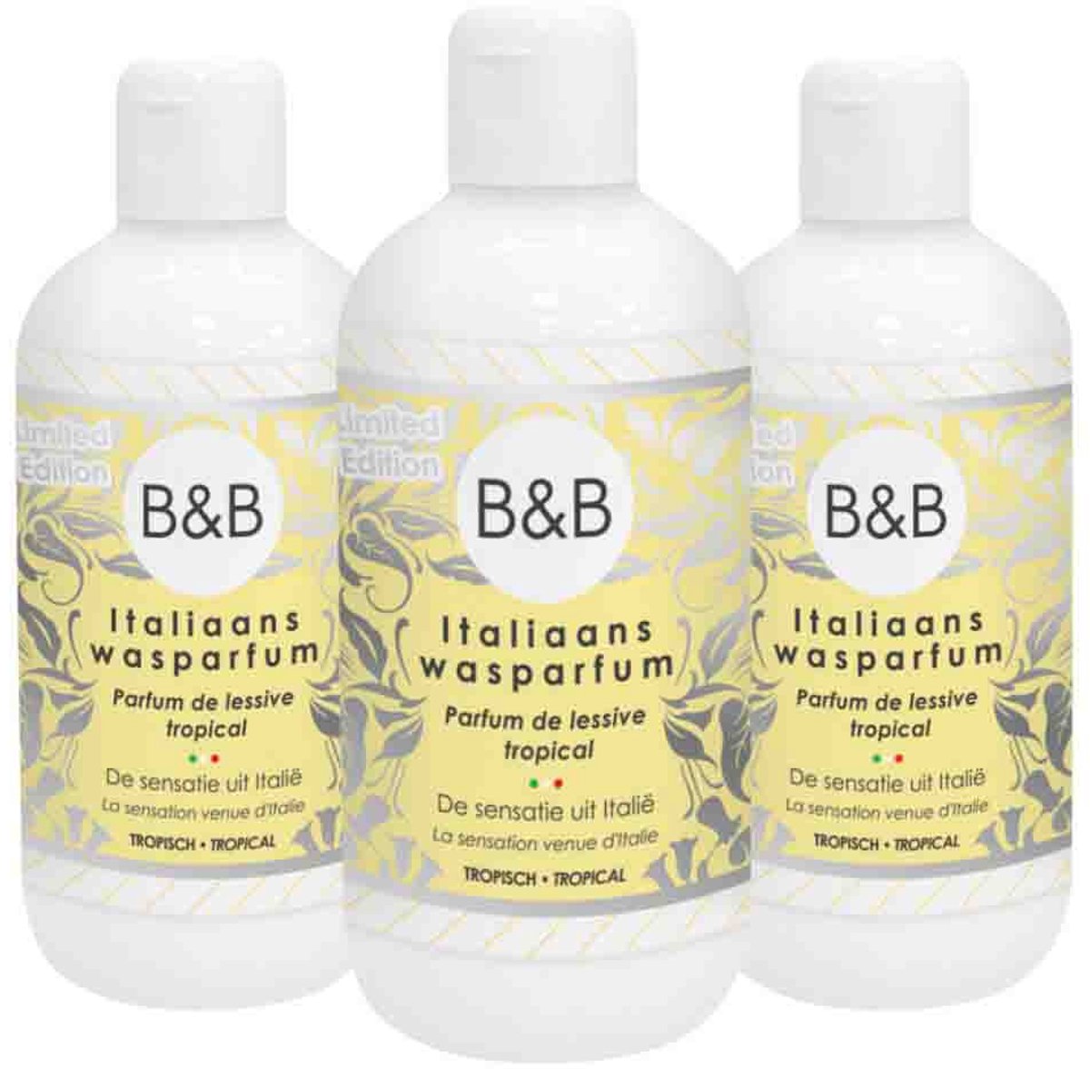 B&B Italiaanse Wasparfum - Limited Edition Tropical - 3 x 250 ml - Voordeelverpakking