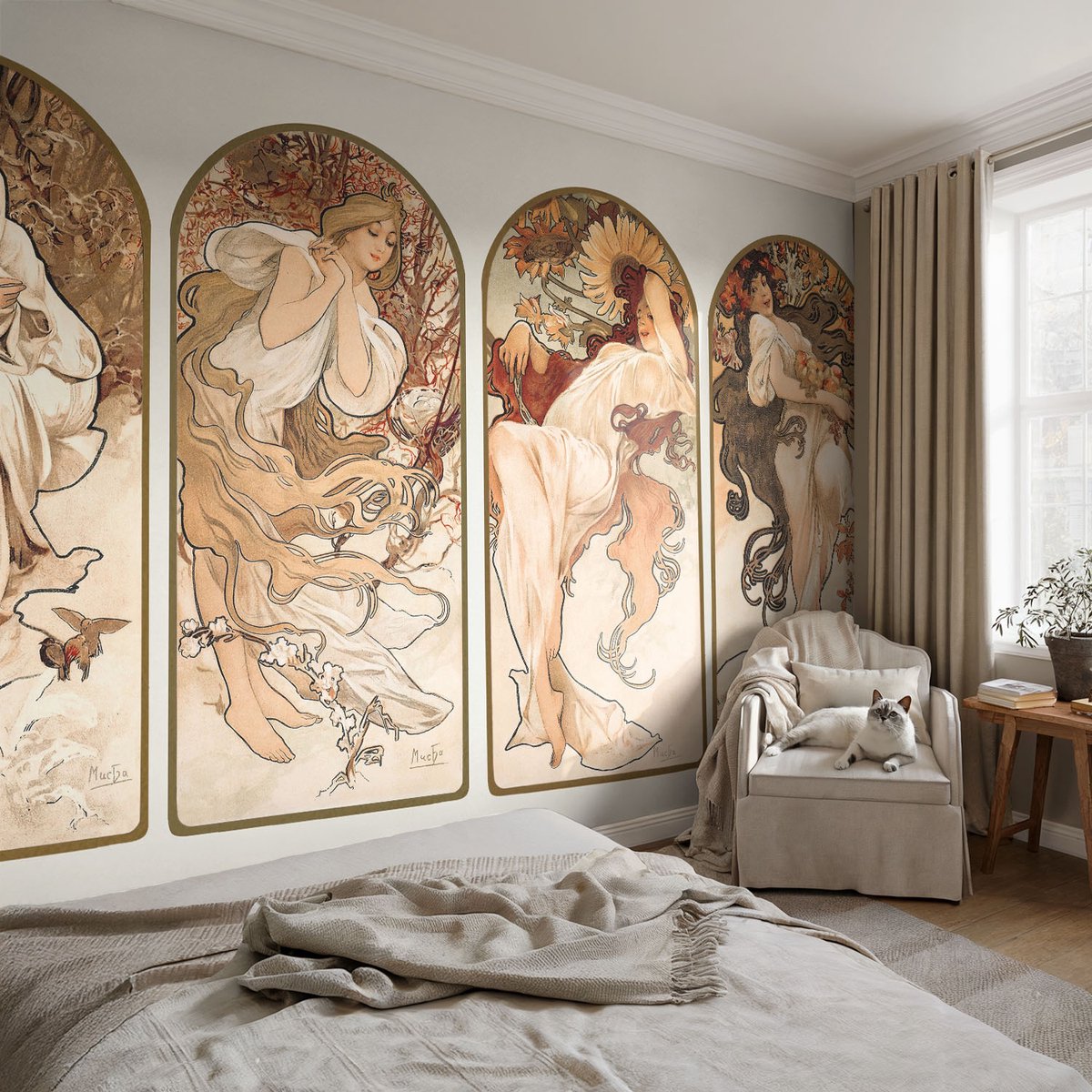 Coloray Vliesbehang - Bruin Snellijm Behang - 104x70 cm - Poriën Van Vrouwen Muurschildering - Gang behang Deel - Fotobehang Vlies - Slaapkamer behang