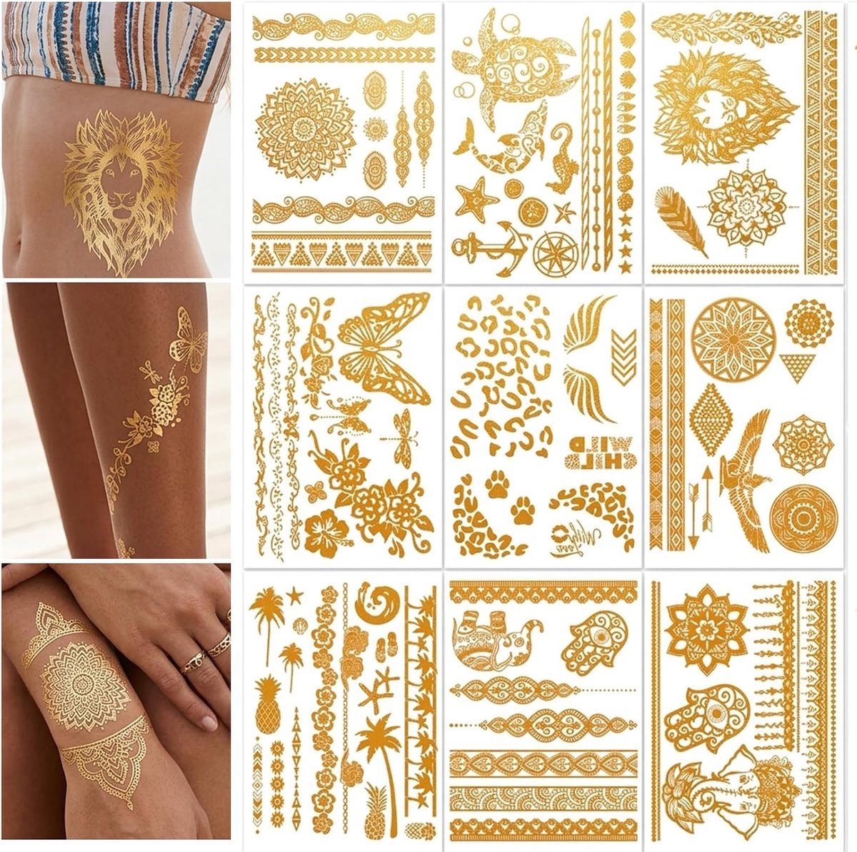 Tijdelijke tatoeages - 120+ tatoeages voor dames voor festival party