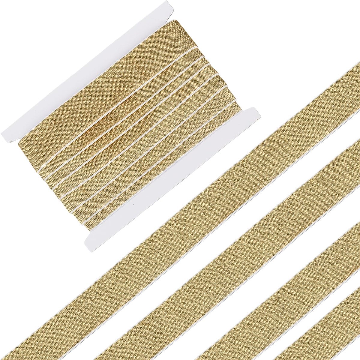 Elastische metalen banden met glitter, 15,5 m en 4 cm, elastisch koord, goudmetallic, kledingaccessoires voor naaien, knutselen, rokken, riem