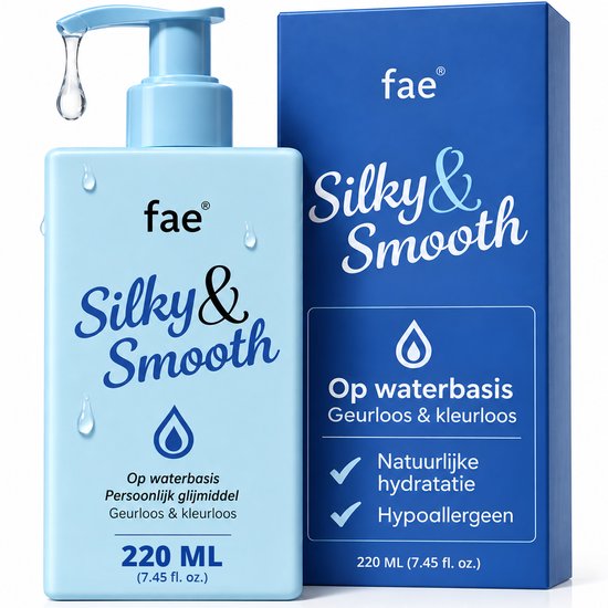 Fae Silky & Smooth, persoonlijke glijmiddel op waterbasis, geurloos en kleurloos, 220 ML.