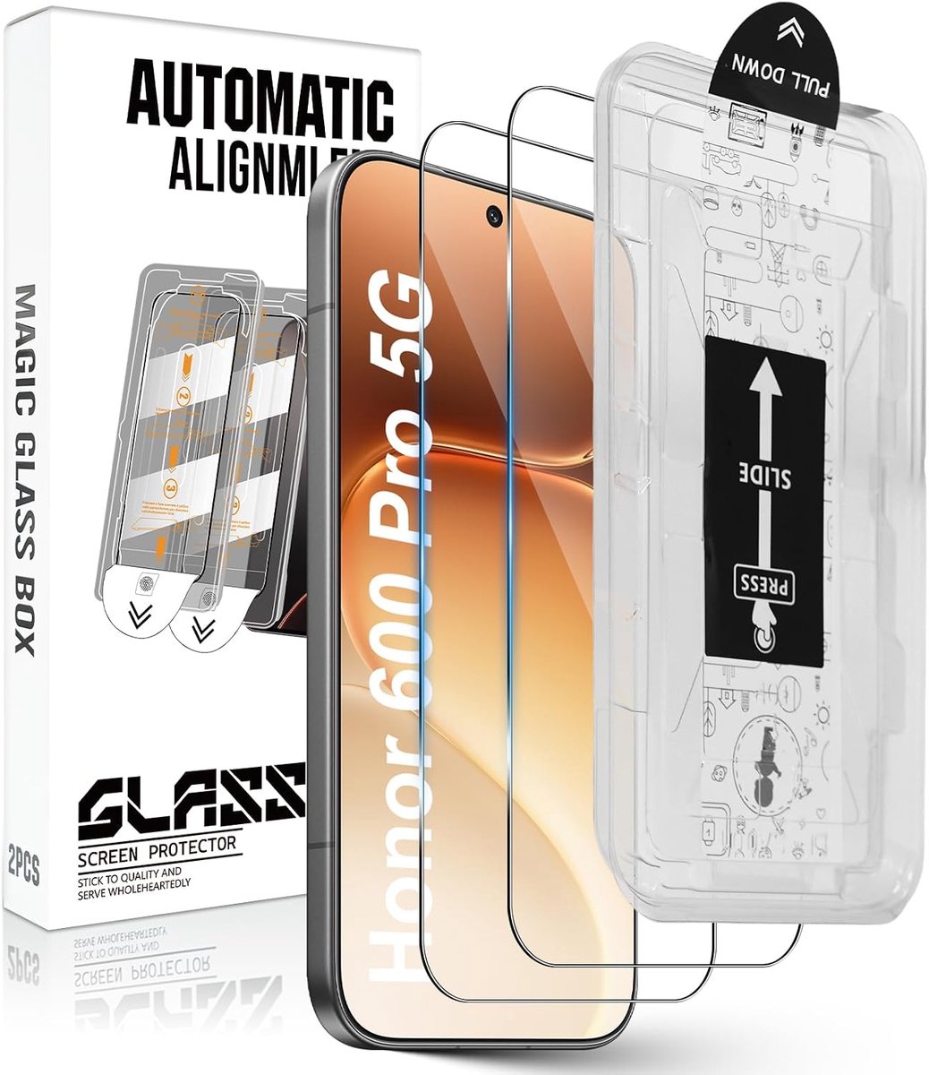 Beschermfolie voor pantserglas voor Honor 600 5G/600 Pro en camera beschermfolie [autoinstallatie], 2 + 2 stuks anti-kras 9H hardheid folie anti-luchtbellen pantserfolie beschermfolie