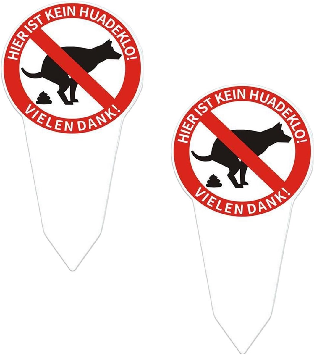Geen hondentoilet bord, 2 stuks, 29 x 14 cm, bord met grondpen, aan beide zijden bedrukt, tuinbord, weerbestendig, uv-bescherming, geschikt voor parken, speelplaatsen en woonruimtes