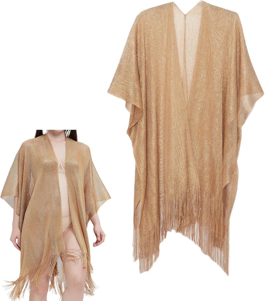 Sjaal, wrap voor vrouwen, rand, gebreide poncho, gebreide poncho voor feestjes, dames, winter, kwastjes, sjaal, poncho, elegante avondsjaal, wrak, bruiloft, bruidsmeisjes, gala, party, sjaal