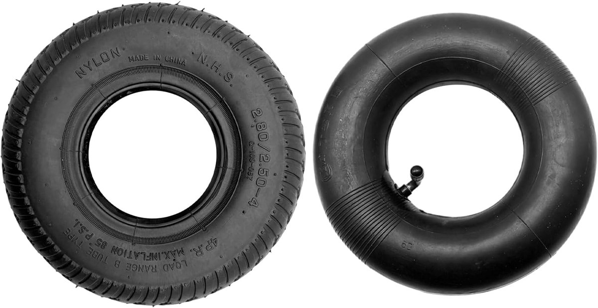 Banden en slangenset, 2,50 4 inch en 4,10 6 inch banden met slang, verdikt, slijtvast, voor elektrische step, ATV, gokart, rolstoel, steekwagen (2,5 x 4 inch)