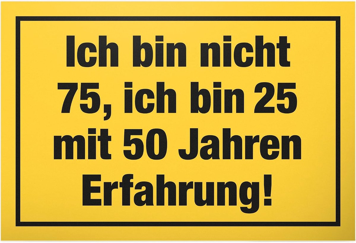 Ich Bin Nicht 75 Jahrre, plastic bord - Geschenk 75. Verjaardag, cadeau-idee Verjaardagscadeau vijffundszevenste, verjaardagsdecoratie / partydecoratie / feestaccessoires / verjaardagskaart