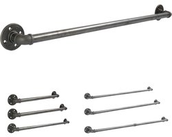 Goods Berlin Kledingrek Pipe GARD Wall | Eenvoudige wandmontage | Clothes rack in industrieel ontwerp | Metalen kledingrails | DIY-garderobe van gietijzer | Clothing Rack | Kapstok 6x90cm