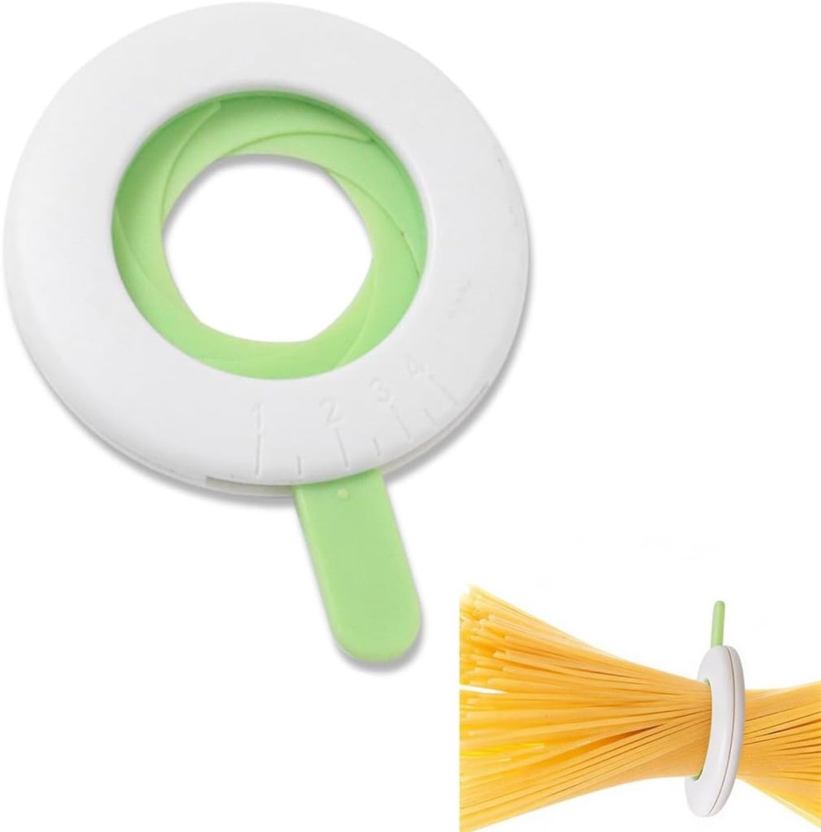 1 Pezzo Dosatore Di Spaghetti Porzionatore Di Pasta Disco Girevole Regolabile Da 1 A 4 Porzioni Di Plastica Utensile Da Cucina Per Pasta E Spaghetti Bianco 10.5X7.7X1 Cm