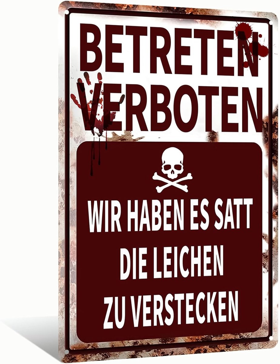 "Betreed Verboden - We Hebben Het Zij Te Verbergen" Gewaagd Donker Aluminium Bord Wanddecoratie voor Mancave, Bar, Garage, Speelkamer - 25291 20 x 30 cm