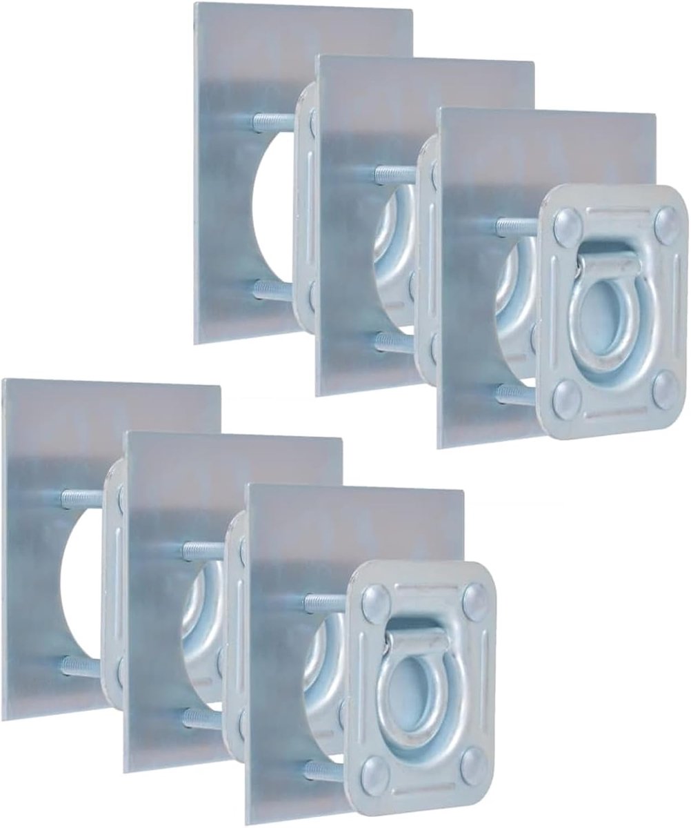 Aanhangers, sjorogen voor zware lasten, 12,5 x 11,5 x 2,8 cm, van verzinkt staal, maximale belasting: 2.000 kg, als bevestigingsanker voor ratelriemen, touwen of spanbanden