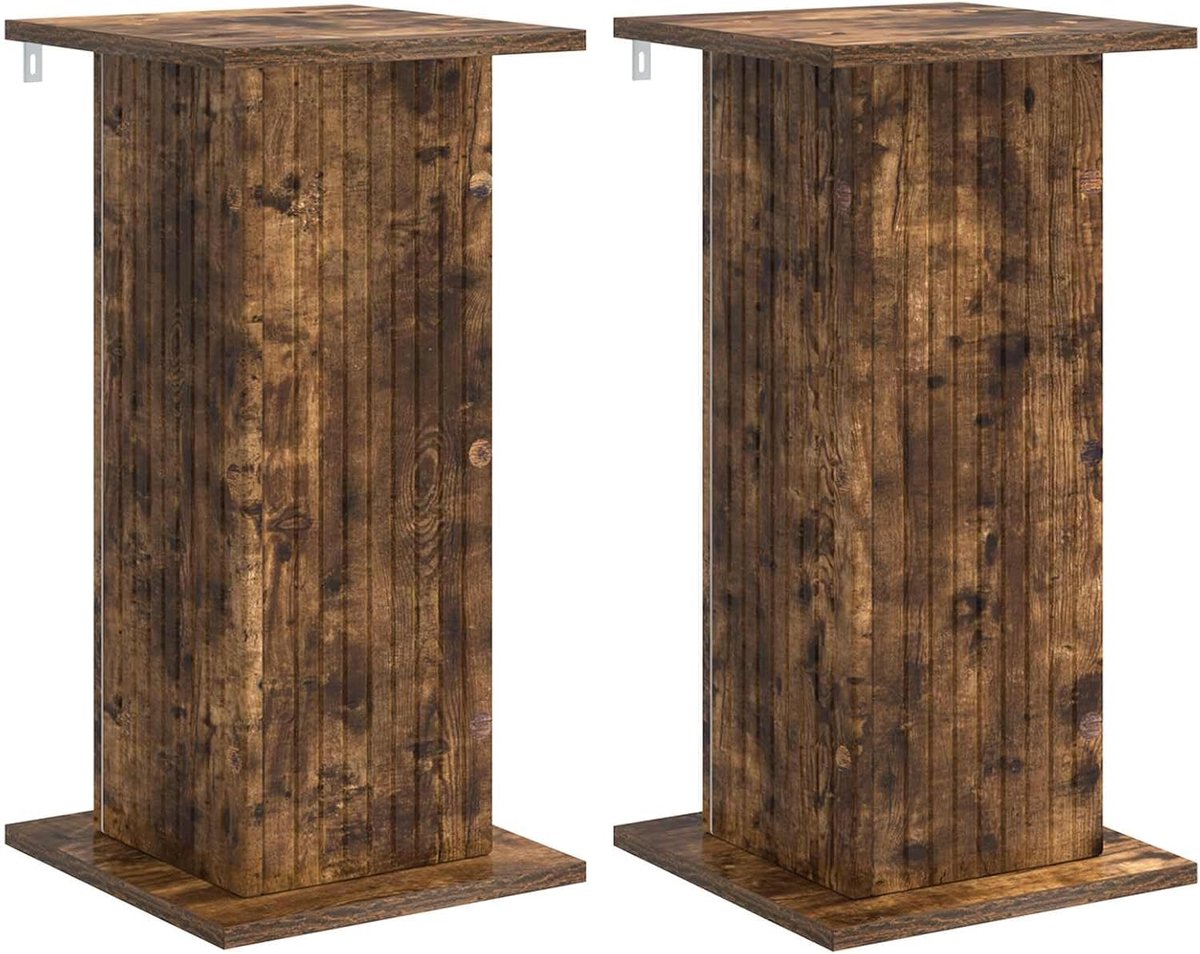 2 stuks, gerookt eiken, 30,5 x 30 x 60,5 cm