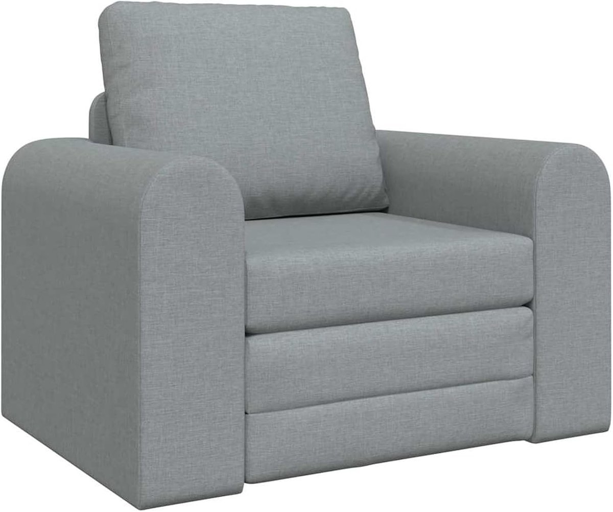 Vloerslaapbank, 2-in-1, lichtgrijs, 98 x 71 x 83 cm, stof, dagbed, slaapbank, logeerbed, voor woonkamer, kantoor, logeerkamer, kleine ruimtes, 4106655