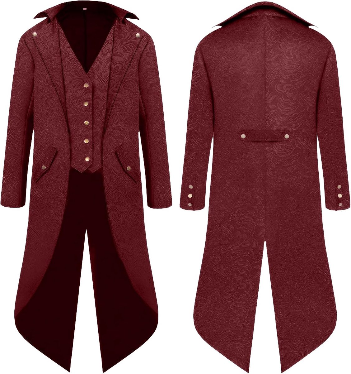 Jas staartjas heren, middeleeuwse kleding tovenaar kostuum piraat jas mannen, Halloween renaissance piraat vampier party cosplay kostuums voor volwassenen